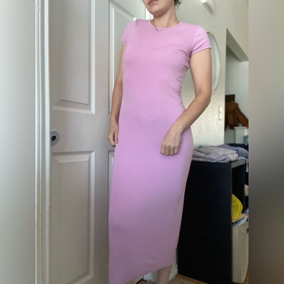 Free People Beach Simone Ribbed Maxi Dress Tshirt Size Small Violet - Picture 2 of 6